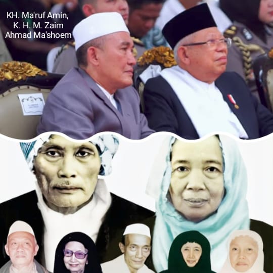 KH. Ma'ruf Amin didamping K.H. Zaim Ahmad Ma'shoem dalam acara Haul Mbah Ma'shoem Ahmad